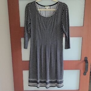Max Studio Polka Dot Long Sleeve Dress